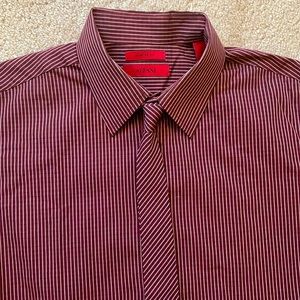 Red checked cotton matching shirt and tie from Alfani, size M